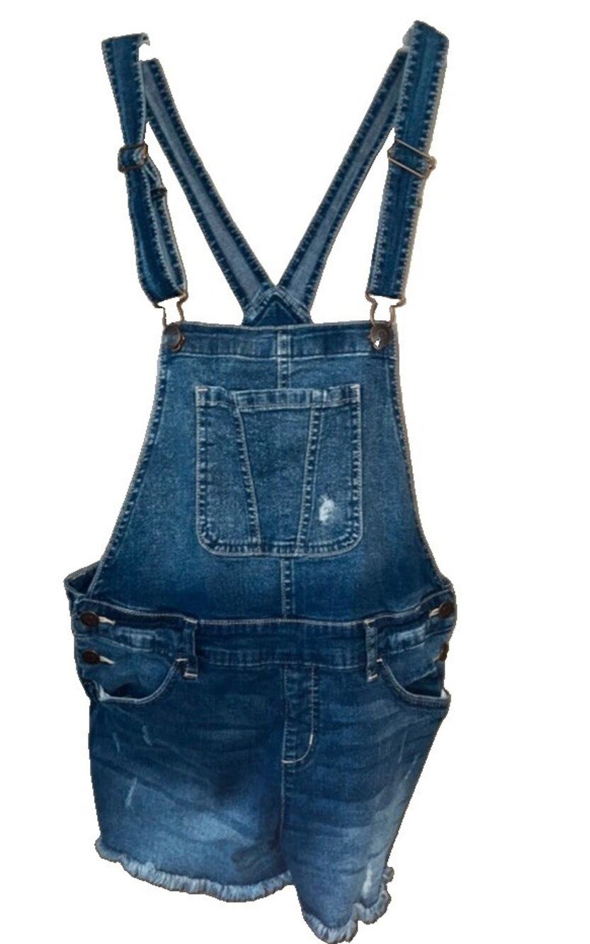 Girls Justice Jean Overalls Dark Wash Adj Straps Sz 16 Plus